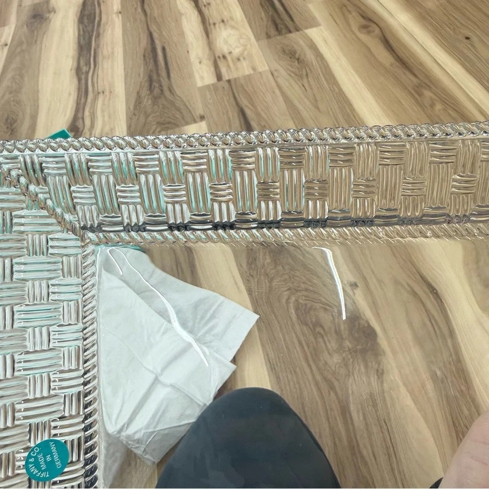Tiffany & Co. Basket Woven Design Glass Tray - Picture 8 of 12
